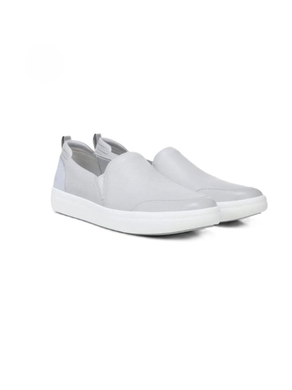 Vionic Penelope light gray leather slip ons